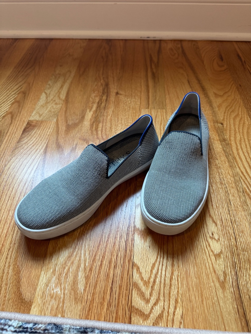 Rothy's Women’s Slip-On Sneakers in Blue and White